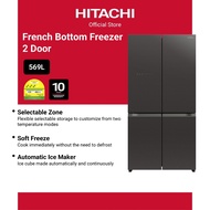 [PRE-ORDER] Hitachi French Bottom Freezer Fridge 569L R-WB640PMS1-5 *estimated delivery mid Jul