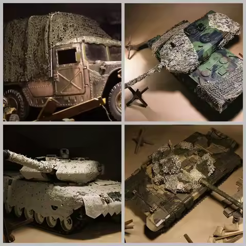 Henglong 1/16 Scale Ultra-Thin Camouflage Net Tank Model Decorative Large Size Net for Scene Cover M