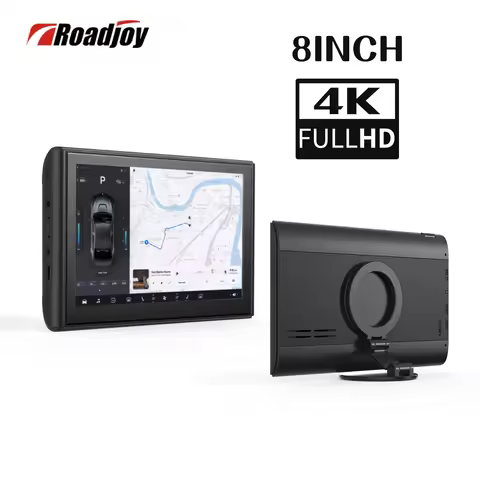Roadjoy 8" Wireless Carplay Screen, 4K Dash Cam + 1080P Backup Camera, Android Auto, GPS, Airplay, M