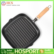 【HCS】Cast Iron 7.4/9.1/9.25 Inch Grill Pan with Drip Spout Steak Grill Pan Square Skillet for Indoor