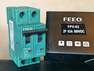 FEEO DC Breaker เบรกเกอร์ไฟ DC 800V 125A//63A  2P MCB Miniature circuit breaker  เบรกเกอร์โซล่า