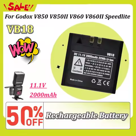 For Godox V850 V850II V860 V860II Speedlite VB18 11.1V 2000mAh 22Wh Rechargeable Flash Battery Repla