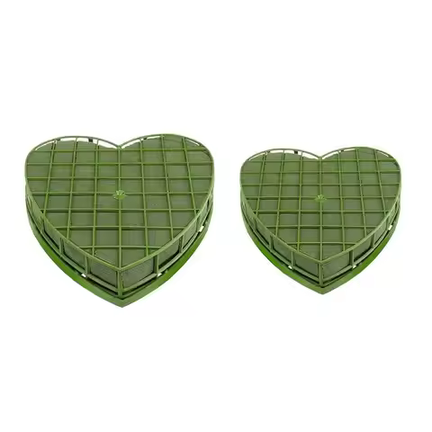 72XF Wedding Car Heart Flower Foam Cage Box with Suction Cup Green Styrofoam Wet Floral Block Artifi