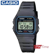 Casio Standard นาฬิกาข้อมือผู้ชาย/ผู้หญิง สายเรซิ่น รุ่น F-91W-1DG - สีดำ