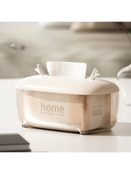 1個創意鹿角桌面紙巾盒,多功能奶油色收納盒,客廳/廚房/臥室餐巾紙架