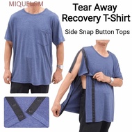 MIQUELGM Bedridden Elderly Care Clothing, Skin-Friendly Convenient Buttoned Patient Gown, Breathable