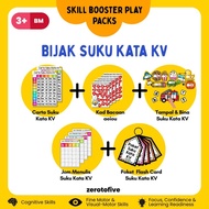 Pantas Membaca Suku Kata Prasekolah Books Kad Imbas Suku Kata KV Bacaan Asas Carta Poster A4 aeiou
