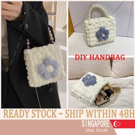 [SG] DIY Handmade Material Pack Set Flowers Homemade Material Package Hand-Knitted Pearl Crossbody B