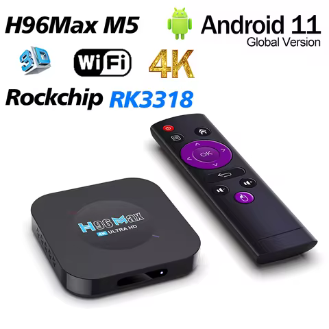 H96 Max M5 Smart TV Box Android 11 Video BT4.0 Rockchip 3318 4K Google TV 3D Media Player Set Top Bo