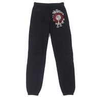 Authentic Chrome Hearts Cemetery Cross Sweatpants, Black, Size S, 2214-304-9055, 100% Cotton, Men's 