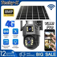 V380 Pro Smart 4K HD Dual Lens Solar Security CCTV Camera Outdoor Waterproof Mobile Detection Alarm