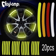 20pcs Car Wheel Hub Reflective Sticker Tire Rim Reflective Strips Luminous Sticker for Night Driving