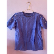 PRELOVED!!!Women's Round Collar Tops / Eggplant Tops Women's Work Tops Women's Hand Button Tops