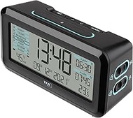 TFA Dostmann Boxx2 60.2562.01.GB Wireless Alarm Clock Digital with Battery, 2 Alarm Times, English D