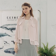 [CUMAR] Styling Drawstring Fake Two-Piece Shirt Pink Rice