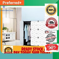 % Almari Pakaian Serbaguna ️ ️WHITE BLACK 9 cube White DIY Multipurpose Wardrobe Cabinet Clothes