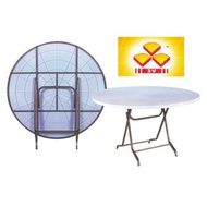 4'ft Round Foldable Plastic Table/Plastic Table/Study Table/Round Table/Meja Lipat-3V Brand