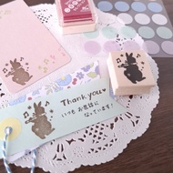 吹奏長笛的兔子 印章 橡膠章