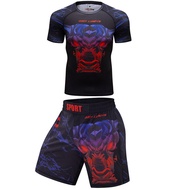 ：“{—— Men's MMA Compression Shirt Pants Sport Suits Quick Dry  Running Sets Tracksuit Boxing Rashguard Workout Fitness Gym Clothing