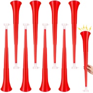 Honoson 8 Pieces Collapsible Stadium Horn 24 Inch Plastic Trumpet Vuvuzela Horn Blow Horn Noisemaker