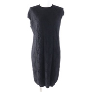 Excellent condition HERMES cashmere and silk blend crew neck French sleeve dress, black, size 34, ma