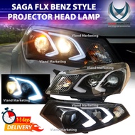 Proton Saga FL / FLX ( Benz Look ) Double Projector Head lamp With Light Bar / Saga FLX Lampu Depan