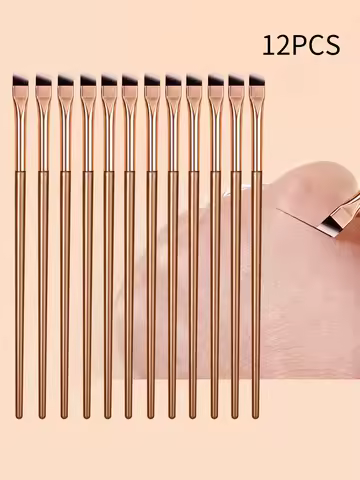 12GOLD Sickle Eyeliner Brush Knife Edge Makeup Brush Liquid Eyeliner Brush Ultra Thin Fine Oblique A
