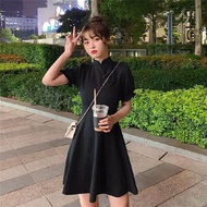 Chinese Dress Design Sense Frog Button Dress Modified Cheongsam Vintage Waist Closing Dress旗袍