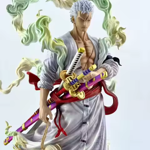 Hot New One Piece Gk Nika Form Solon Rhonoya Zoro Swordsman Model Ornament Box Set Handmade Desktop 