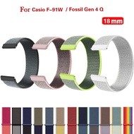 18MM Nylon Loop Strap For Fossil Gen 3 4 Q Venture HR Smart Watch Bands For Huawei B5 Garmin 255s Vi