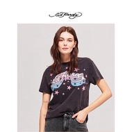 Ed hardy's new American vintage print women's short sleeve T-shirt E1PBW323 in summer