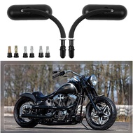 Mini Oval Motorcycle Rear View Mirrors Black For Harley Sportster 48 XL883 1200