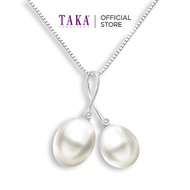 TAKA Jewellery Lustre Pearl Diamond Gold Pendant 9K Gold