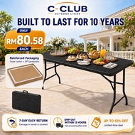 C - Meja Lipat Folding Table Banquet Table Outdoor Dining Table 6FT/4FT Portable Design 200KG Load C