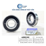 Small round bead bearing 6203, outer 42, 6203/42, (17x42x8;17x42x12) DDU rubber cap (NS)