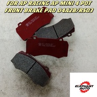 FOR AP RACING AP MINI 4 POT FRONT BRAKE PAD D4A2B/RS03