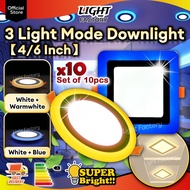 [SET 10pcs] LED Downlight 4Inch 6W+3W | 6Inch 12W+4W LED Colour Recessed Downlight (White + Warm / W