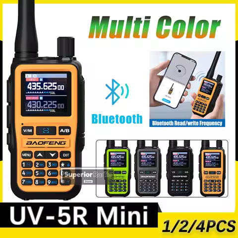 Baofeng UV-5R Mini Walkie Talkie Four Color 1/2/4X Versatile Bluetooth Six Band Dual PTT USB-C Charg