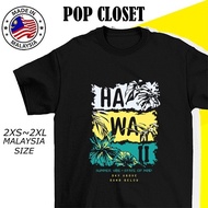 HAWAII SUMMER TSHIRT WOMEN MEN FACTORY DIRECT BAJU T SHIRT LELAKI PEREMPUAN T-SHIRT WANITA BLOUSE WO