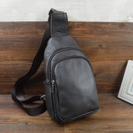 Class 1 genuine cowhide men's handbag, genuine leather men's chest bag, genuine leather handbag, sof
