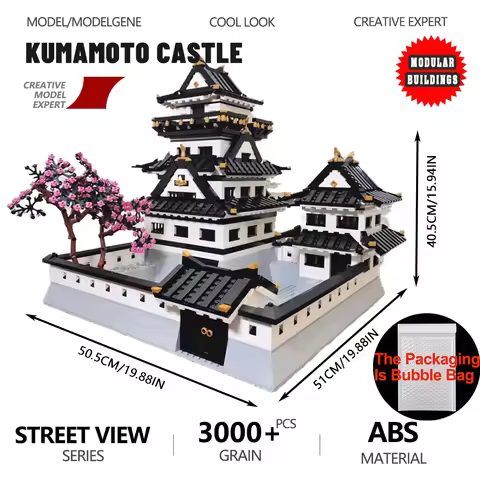 Kumamoto Castle Modular Building Blocks Big Model Set Himeji Castle Assembly Desktop Decoration Bric