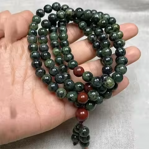 Natural Tibetan Jade Medicine Wangshi Live Magnetic 108 Multi-circle Bracelet Health Care Men and Wo