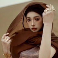 ⭐Lightweight and breathable⭐ Scarf Bandana head scarf Head scarf Head scarf women Double chain head 