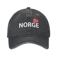 Text And Flag Print Norwegian Holiday Norway Fashionable Casual Cowboy Hat Adjustable