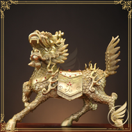 Tượng Kỳ Lân Uy Dũng Khảm Đá Tượng Đồng Phong Thủy Trang Trí Quà Tặng Tượng Đồng Kỳ Lân Để Bàn - Đồ