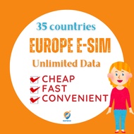 Europe eSIM 35 Countries Unlimited data High speed 1~30 days SIM Card Italy Switzerland France UK