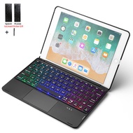 For iPad 9.7 2018 Touchpad Backlight Wireless Bluetooth Keyboard Case Cover For iPad 2017 Air 2 Air 