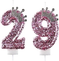 AOOLADA 29 & 92 Birthday Candle, 29th & 92nd Cake Candles, Number 29 & 92 Birthday Candles for Cake 