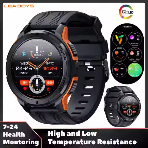 LEADOYS C25 AMOLED Sport SmartWatch Men 1.43''466*466 HD Big Screen 410 MAh Large Battery AI Voice B