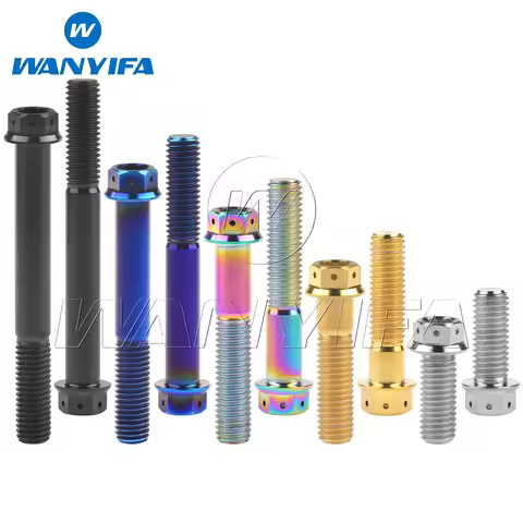 Wanyifa Titanium Bolt M10x20 25 30 35 40 45 50 55 60 65 70 75 80 85 90mm Flange with Drilled Holes H